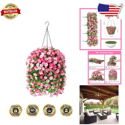 Beautifully Crafted Faux Morning Glory Hanging Planter for Year-Round Beauty
