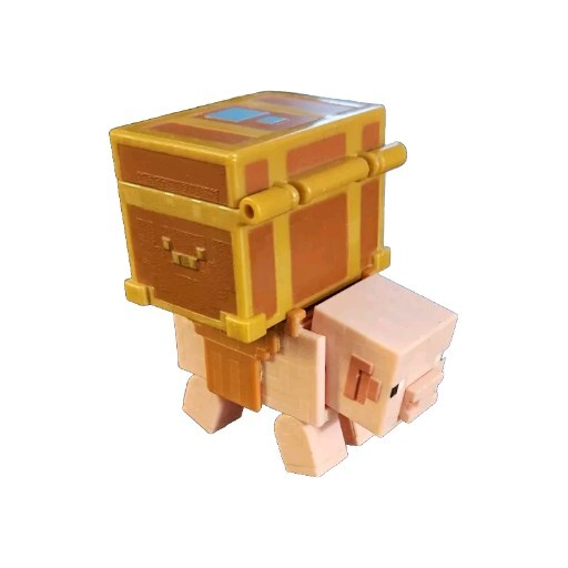 Minecraft Dungeons Coin Pink Piggy Bank Pig Treasure Chest Toy Figure
