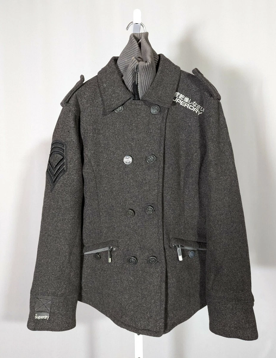 Superdry classic pea coat deals womens