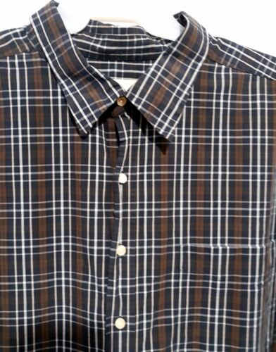 True Nation Men's 4XL Brown Plaid Button Up Collar Long Sleeve New w/o Tags - Picture 3 of 8