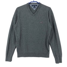 TOMMY HILFIGER Men 5 Cashmere V-Neck Jumper Pullover Sweater Size S