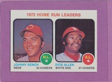 1973 Topps HR Leaders Johnny Bench Richie Allen #62 HOF Reds MINT DEAD CENTERED