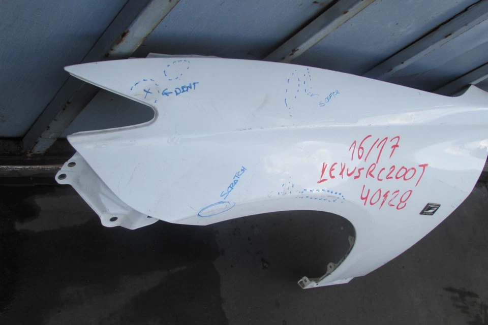 Lexus RC200T 2016 cupé guardabarros lado del conductor izquierdo blanco JTHHA5BC9G5003589 OEM Foto 2 de 4