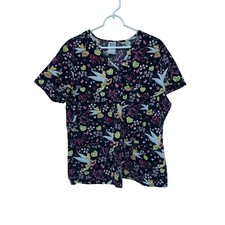 Tinkerbell Disney Scrubs Top Women's Size Large Valentines