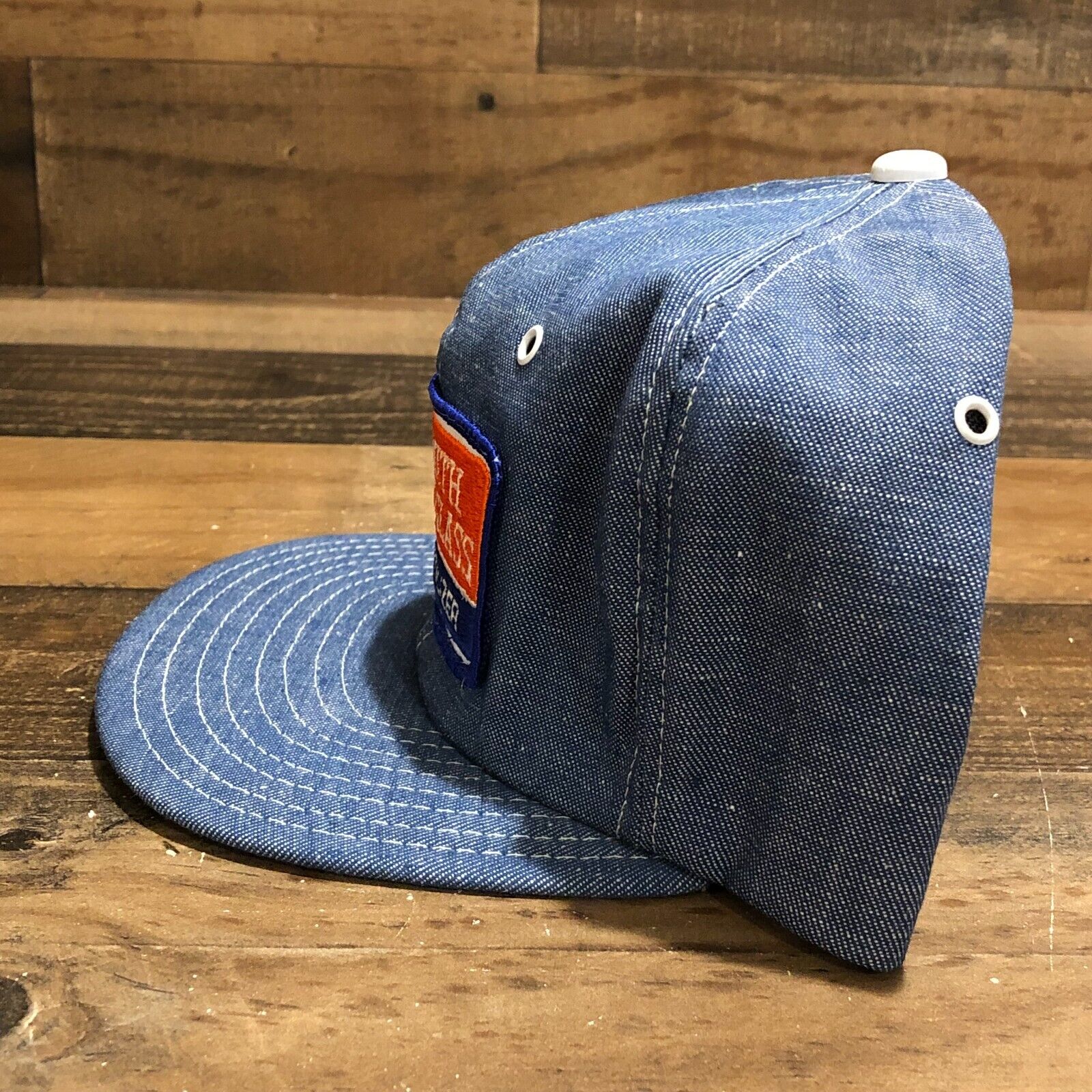 Vintage Borden Hat Snapback Cap Mens Blue Chambra… - image 5