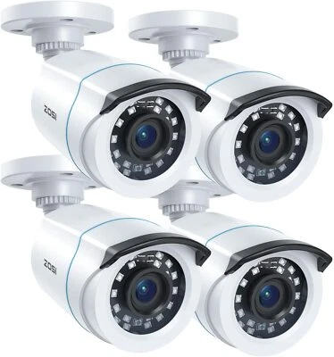 ZOSI 4PCS 1080P TVI Caméra de Surveillance Extérieure Alarme Maison Sécurité 30M