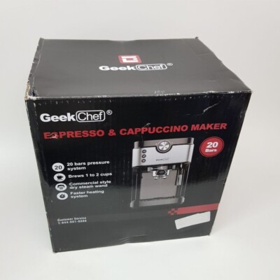 （未使用品）Geek Chef GCF20E エスプレッソマシン　120V仕様 Geek Chef Espresso & Cappuccino Maker Machine GCF20A Commercial