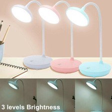 LED Touch Reading Light Desk Lamp Bedside Study Dimmable Flexible Rechargeable