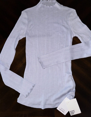 Womens Brand New XS Extra Small Blue Long Sleeve Top / Shirt by Paris Atelier