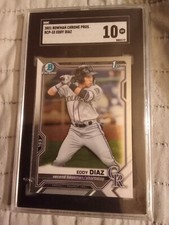 2021 Bowman Chrome Prospects Eddy Diaz #BCP-33 Graded SGC 10 Gem Mint Baseball