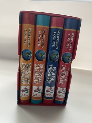 Webster's Concise 4 Piece Hardcover Desk Reference Set English/ Spanish New