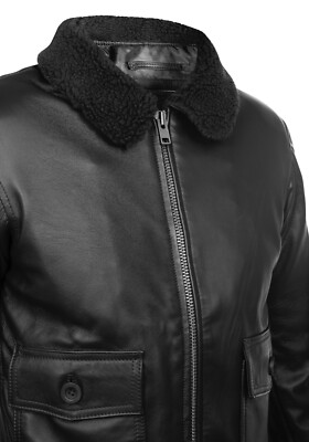 Leather Jacket Pilot Bomber Biker Black & Brown Coat 707 Leather Jacket Pilot Bomber Biker Black & Brown Coat 707