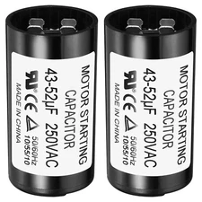 2 Pack Motor Start Capacitor 43-52uF/Mfd 250V 50/60Hz CD60 Run Capacitor