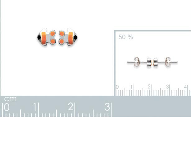 Boucles d'oreilles poissons argent 925 et émail de couleur au savoir-faire joaillier