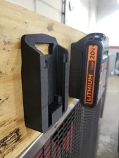 **2 Pack** Black & Decker 20V Wall/Undershelf Locking Battery Holder Mount