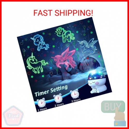 Unicorn Night Light Projector for 2-8 Years Old Girls.Unicorns Gifts for Girls A - Picture 2 of 2