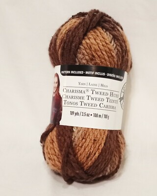 1 Skein Woodgrain Bulky Yarn Loops & Threads Charisma New Acrylic 