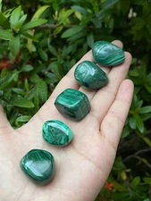Grade A++ Malachite Tumbled Stone, 0.85-1.25" Tumbled Malachite Stone