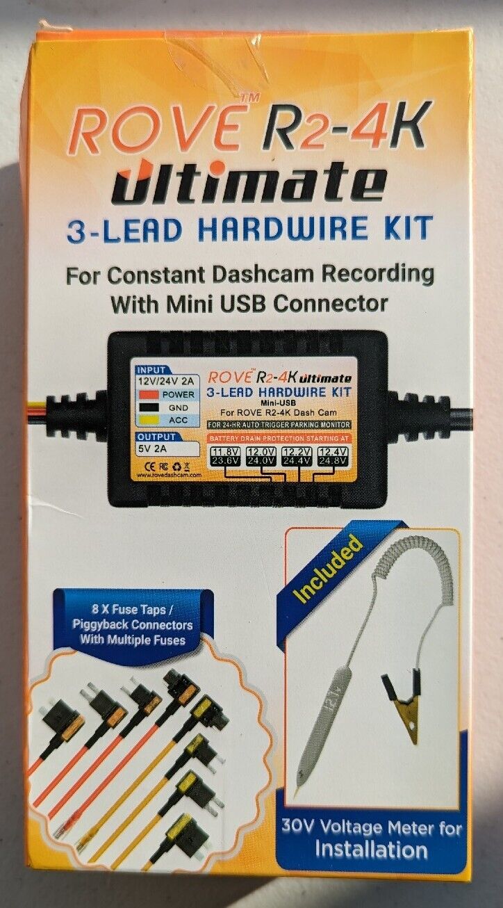 Dash Cam Hardwire Kit, Mini USB, for Rove R2-4K Car Dash Camera