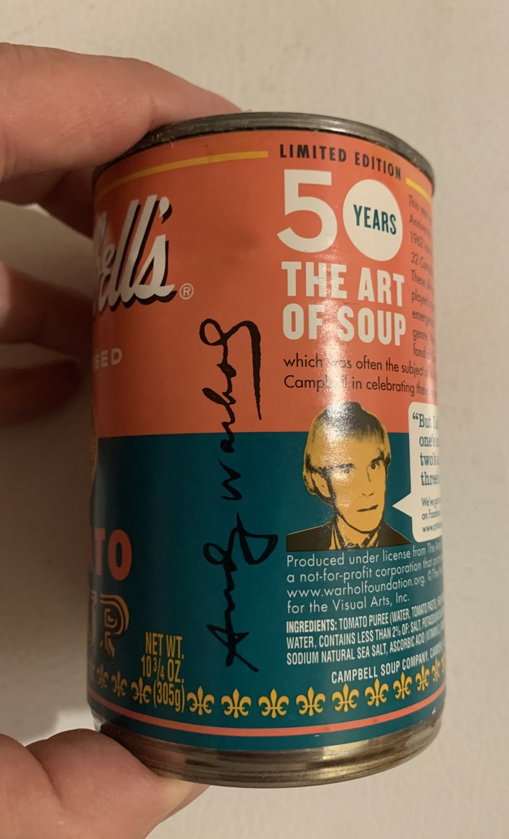 Andy Warhol Campbell Tomato Soup Can Tin Unopened 50 Years Art Of