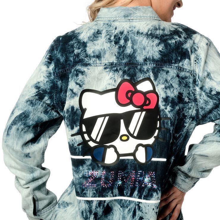 Women's Clothing Denim Jacket Zumba x Hello Kitty Button