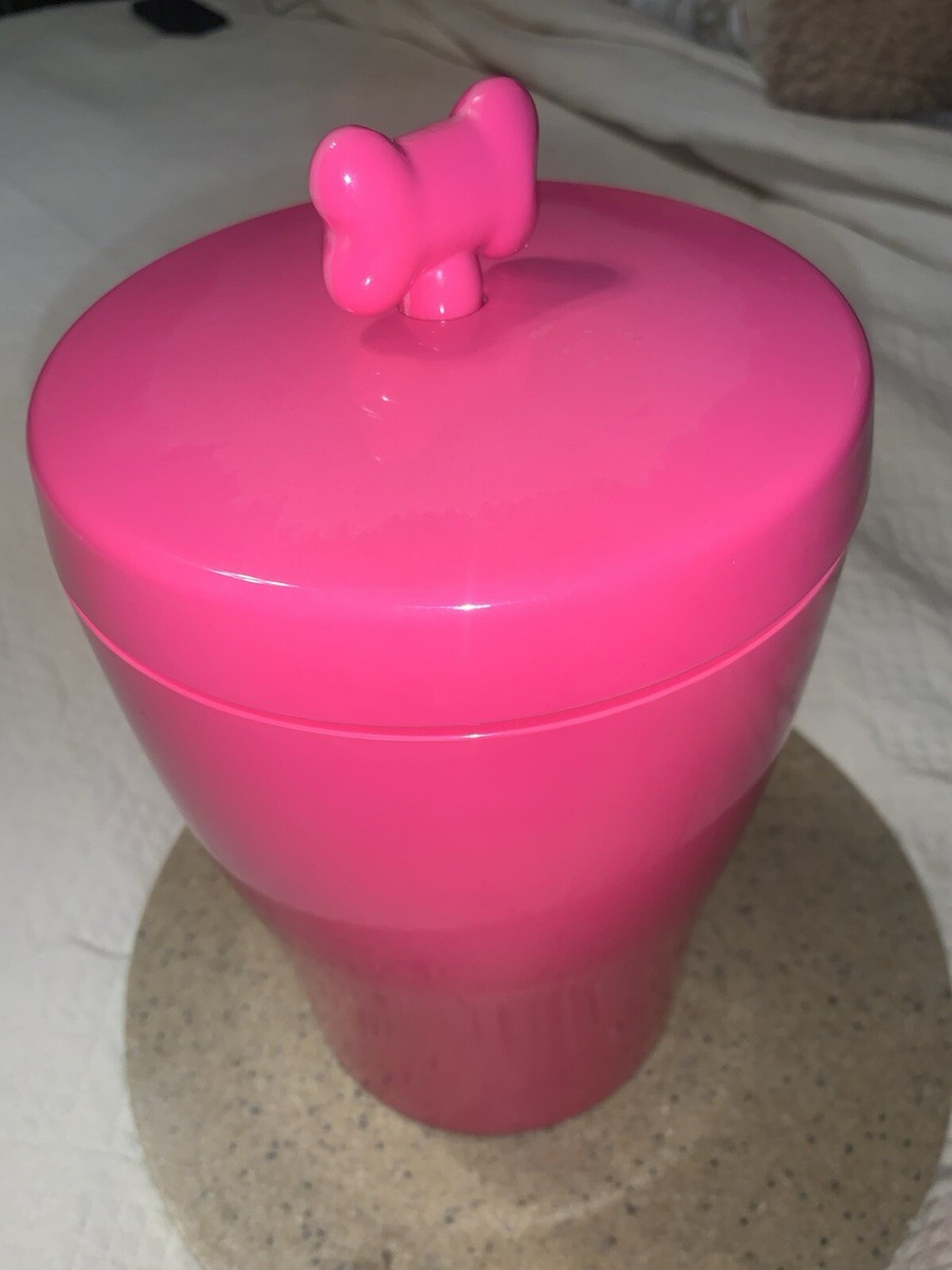 Pink Petco Dog Bone Handle Treat Jar Metal Container