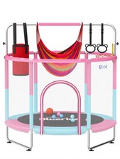 55IN Trampoline for Indoor/Outdoor Baby Trampoline with Adjustable Gymnastics...