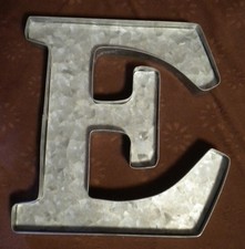8x7.5x1" Galvanized Metal Letter E Barn Rustic Country Industrial Farmhouse 3D