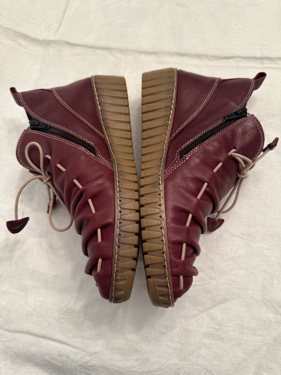 SPRING STEP NESPEA BOOTS Bordeaux Red size 39 or women display picture 2