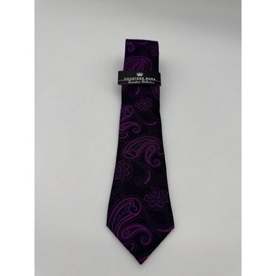 NEW COUNTESS MARA Executive Collection Purple Silk Tie Paisley Floral