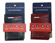Tommy Hilfiger RFID Blocking Duo-Fold Leather Wallet  Interior Money Clip NWT