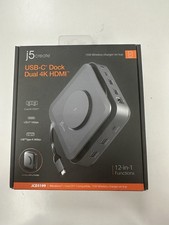 J5create JCD3199 USB-C Dual 4K HDMI Docking Station Brand New