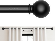 Curtain Rod for Windows 18-45 Inch, Black 5/8 Inch Small Window Treatment Rods,