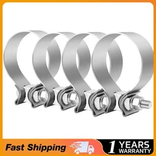 4Pc 3 inch T304 Stainless Steel Narrow Band Muffler Exhaust Pipe Clamp Sleeve