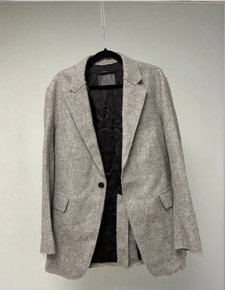 $1695 Brand New R13 Oversized Ragged Blazer Grey Small - product detail image 9