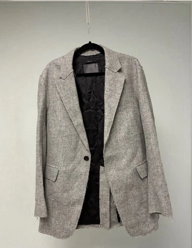 $1695 Brand New R13 Oversized Ragged Blazer Grey Small image 9