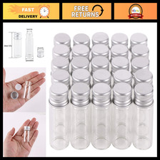 100 Mini Glass Vials 10ml Clear Bottles with Screw Lids for DIY, Wedding Favors,