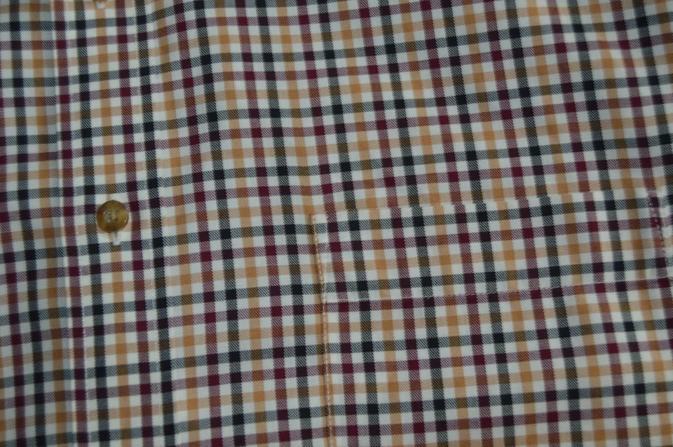 Camisa de vestir Enro para hombre dorada a cuadros talla M manga larga algodón Foto 3 de 4