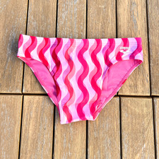 Arena men Pink Ripple print Swim Brief bikini swimwear size 34 36 38