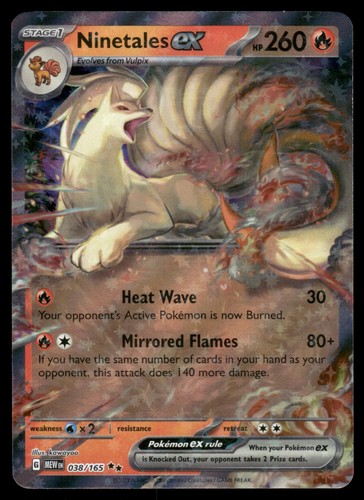 POKEMON NINETALES EX 151 038/165 HOLO DOUBLE RARE LP