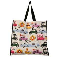 Halloween Cars Pumpkins Witch Dracula Cats Bats Skeleton TJMaxx Tote Gift Bag 