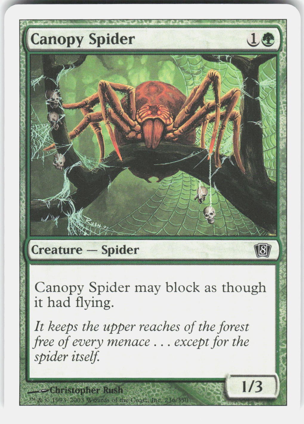 Canopy Spider 236 Common 8th Edition Magic: The Gathering Lightly Played