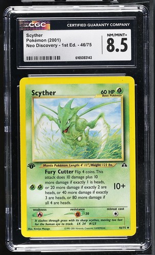 Scyther (1st Edition) graded CGC 8.5 for sale on eBay
