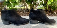 Old Navy Girls Booties Size 12Black Faux Suede Ankle BootsFashion Zip Up