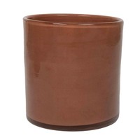 INNA-Glas Teelicht Glas Zylinder Sanya Earth, Braun, 18Cm, Ø18Cm