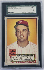 1952 Topps #108 Jim Konstanty Card - Graded SGC 60 EX 5, Philadelphia Phillies