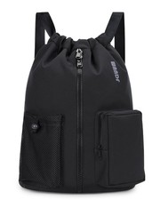 Drawstring Backpack Sports Gym Bag with Shoes Compartment, Water-Resistant St...