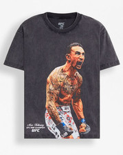 UFC Men's Max Holloway BMF Champion T-Shirt Tee Washed Black Size L NWT