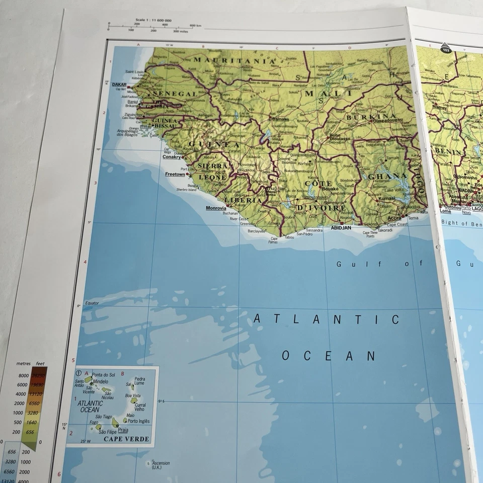 2007: Mapa África Occidental Benín Liberia Camerún Congo Gabón Gambia Togo AA104  Foto 2 de 4