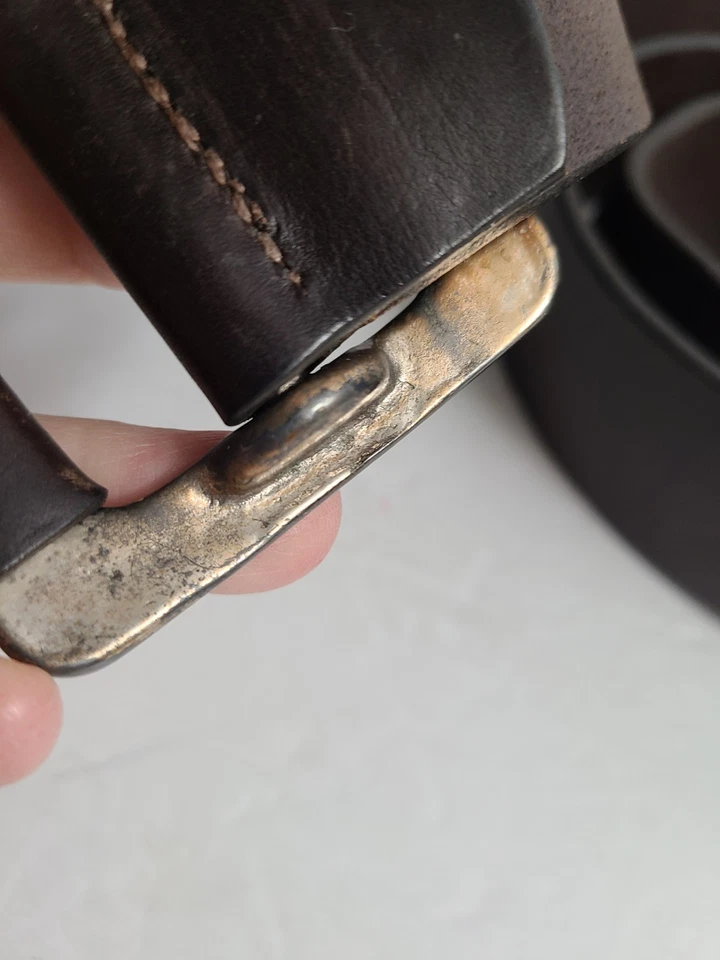 Cinto Isaiah Kincaid HEAVY metal prata fivela 1990 estilo steampunk couro grosso - Imagem 3 de 4